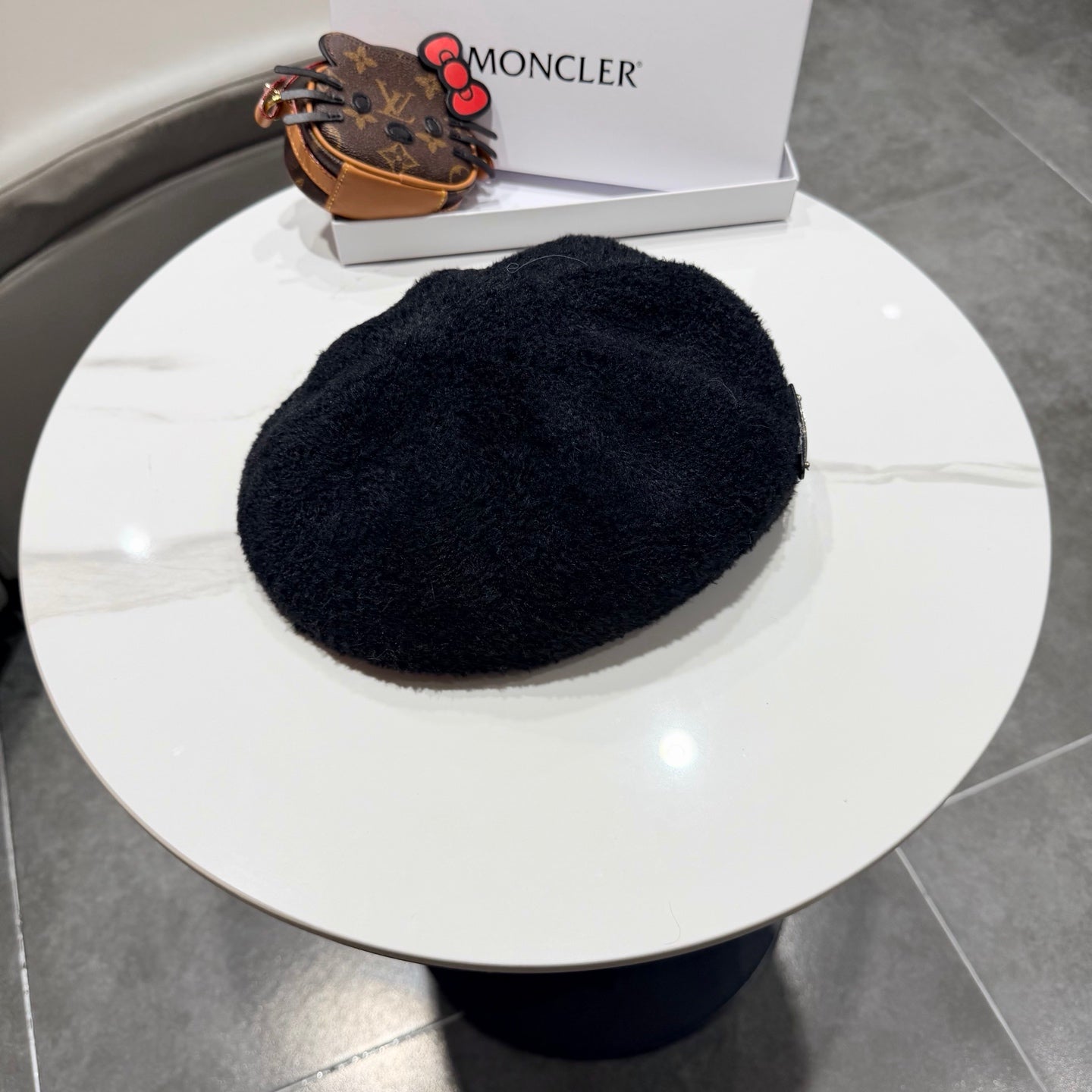 Prada 25 Iceland Beret Women's Black in Plush 125815