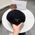 Prada 25 Iceland Beret Women's Black in Plush 125815