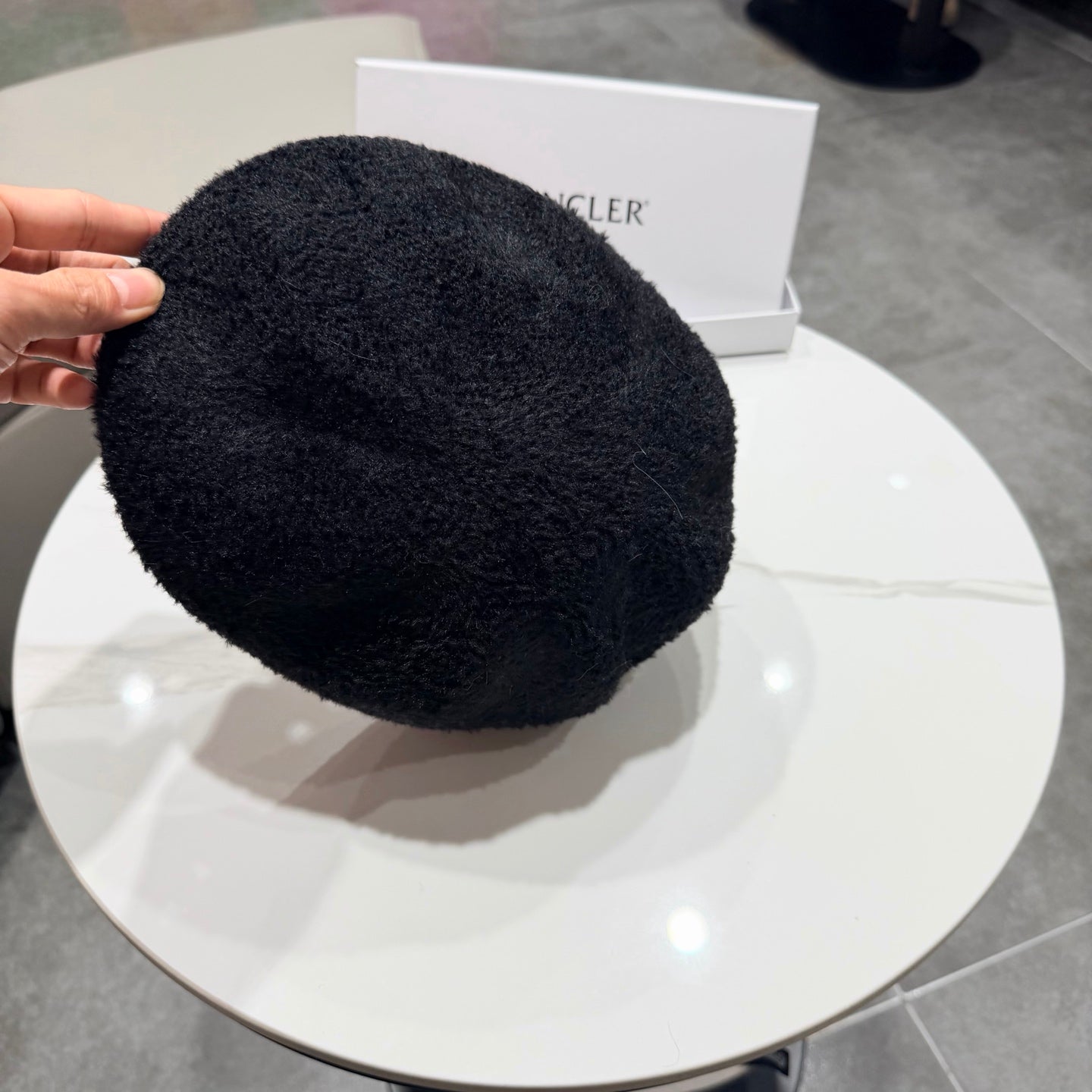 Prada 25 Iceland Beret Women's Black in Plush 125815
