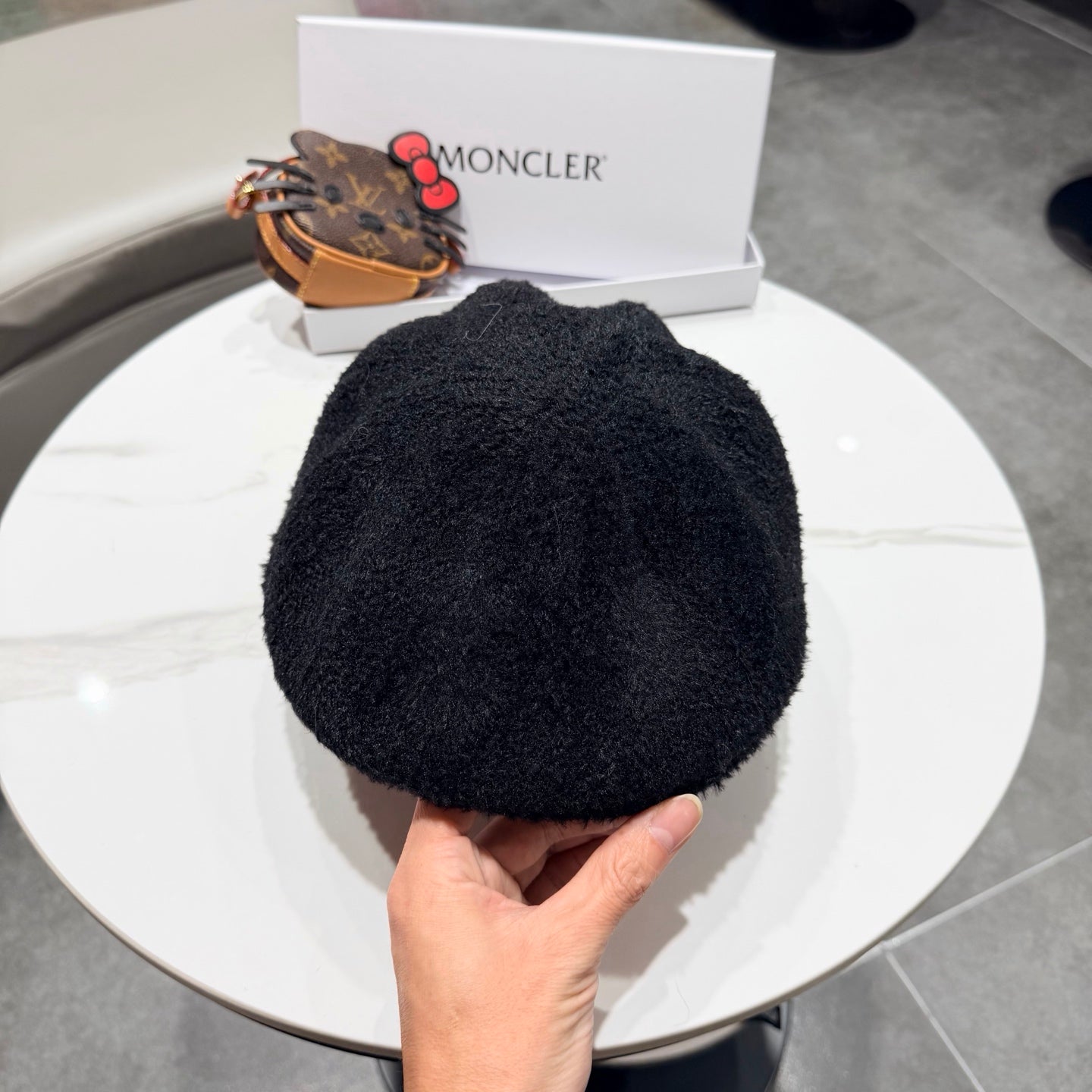 Prada 25 Iceland Beret Women's Black in Plush 125815