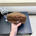 Prada 25 Women's Beret Brown in Cloth 123102