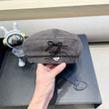 Prada 25 Women's Beret Gray in Cloth 123101