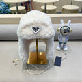 Prada Earflap Hat White Lambswool 122341