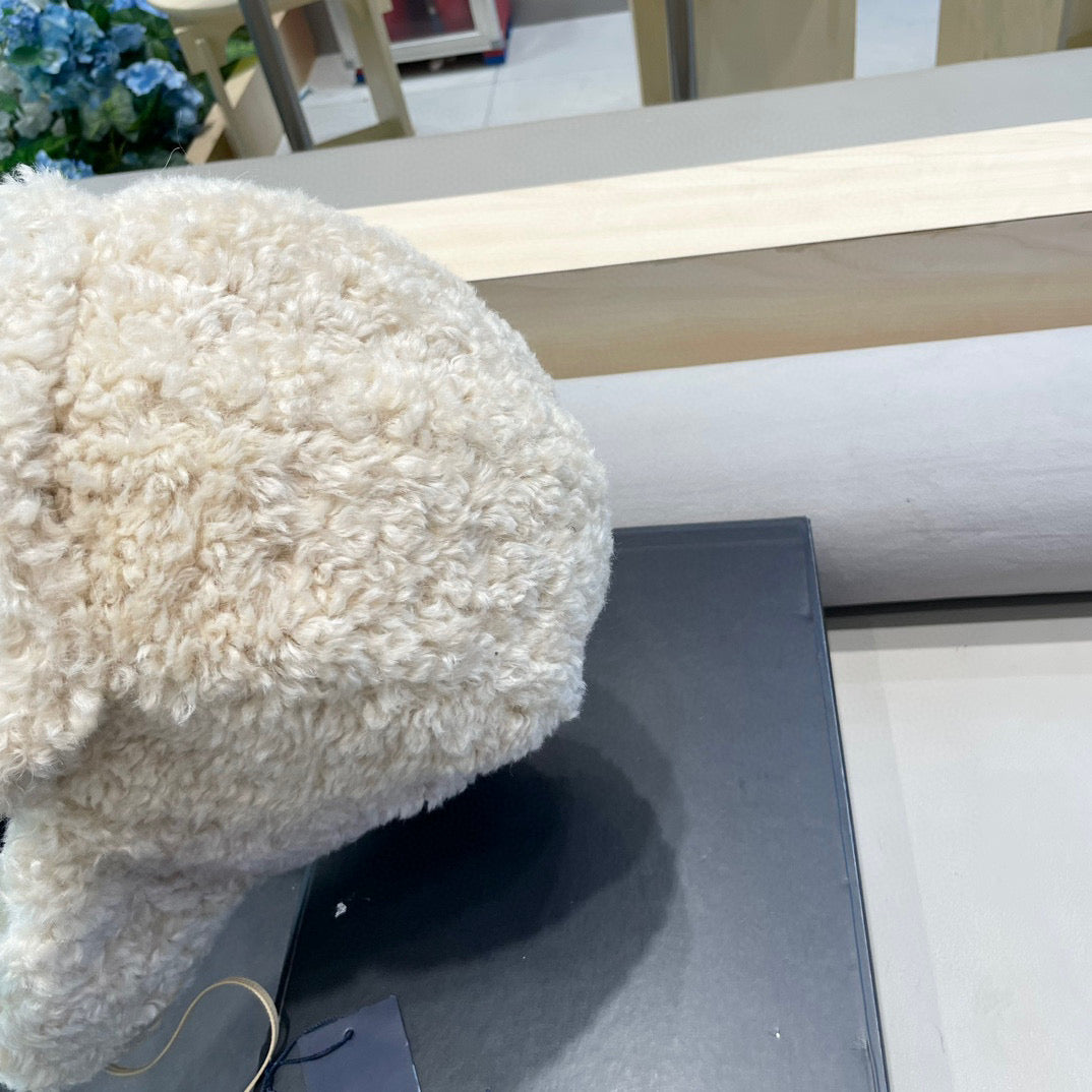 Prada Earflap Hat Cream Lambswool 122339