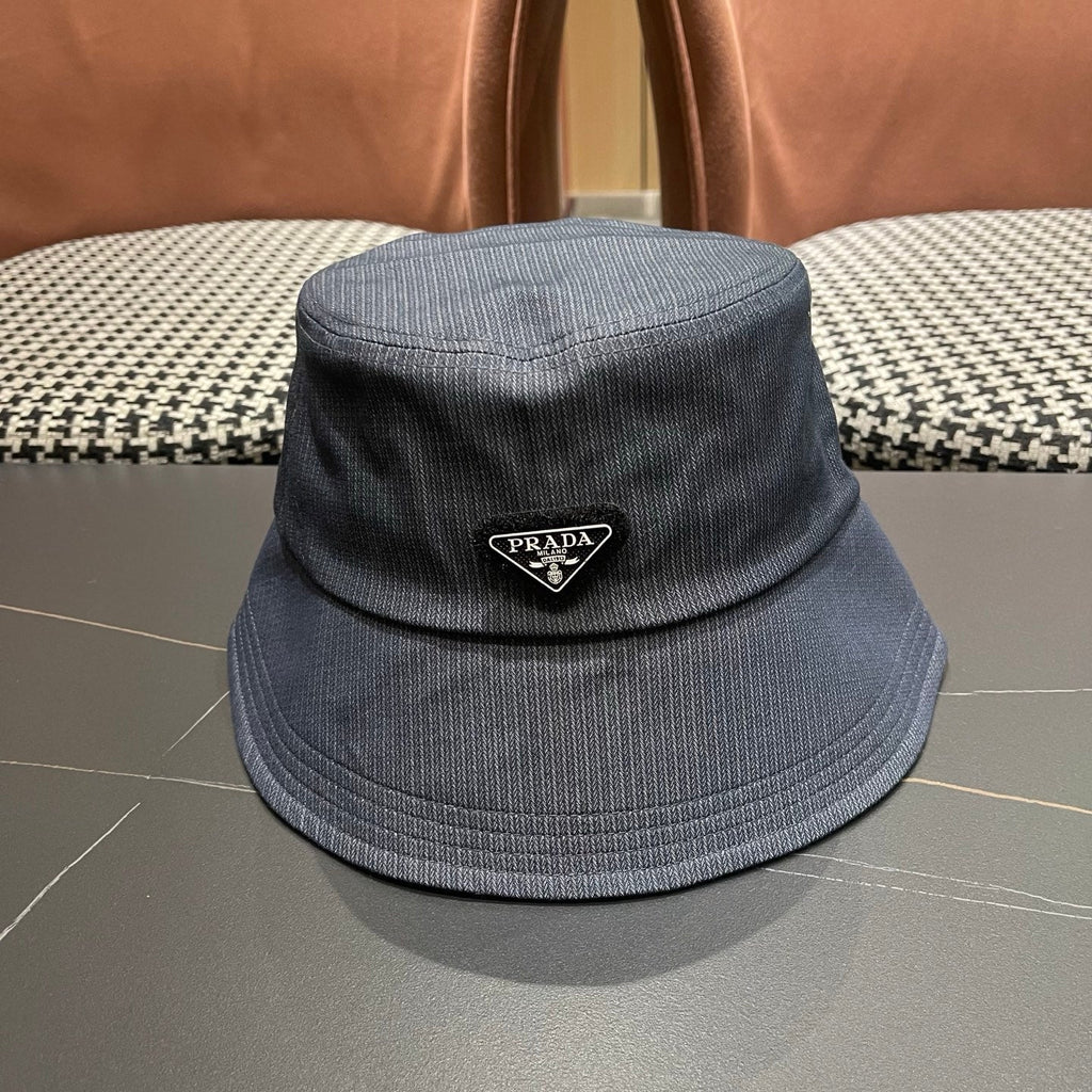 Prada 25 Bucket Hat Navy Blue in Canvas 122133