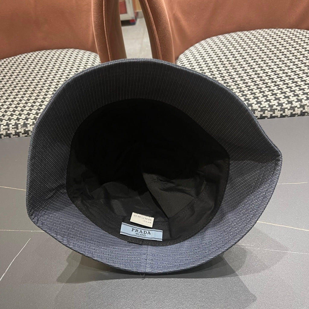 Prada 25 Bucket Hat Navy Blue in Canvas 122133