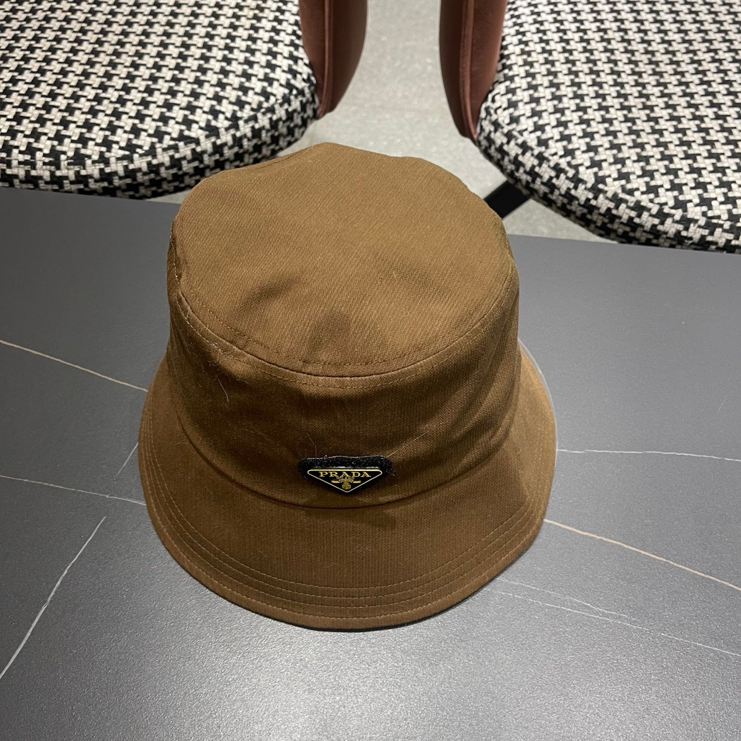 Prada 25 Bucket Hat Brown in Canvas 122131