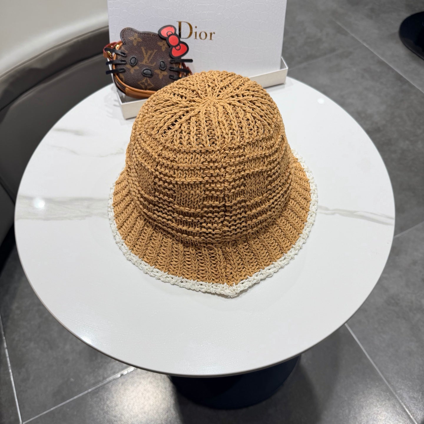 Dior Bucket Hat Brown in Mesh 192311