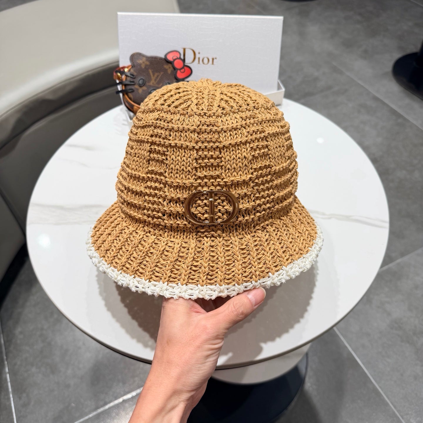 Dior Bucket Hat Brown in Mesh 192311
