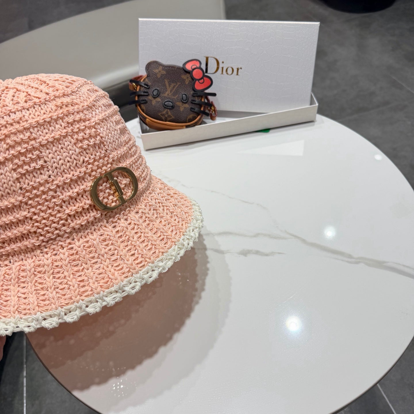 Dior Bucket Hat Pink in Mesh 192310