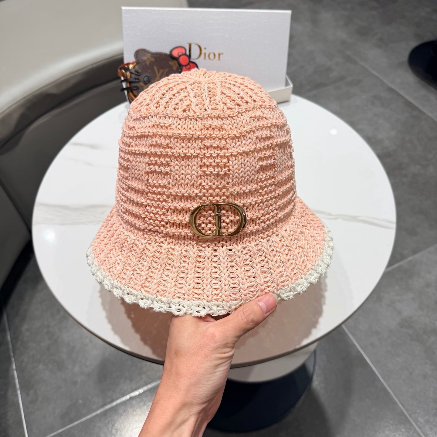 Dior Bucket Hat Pink in Mesh 192310