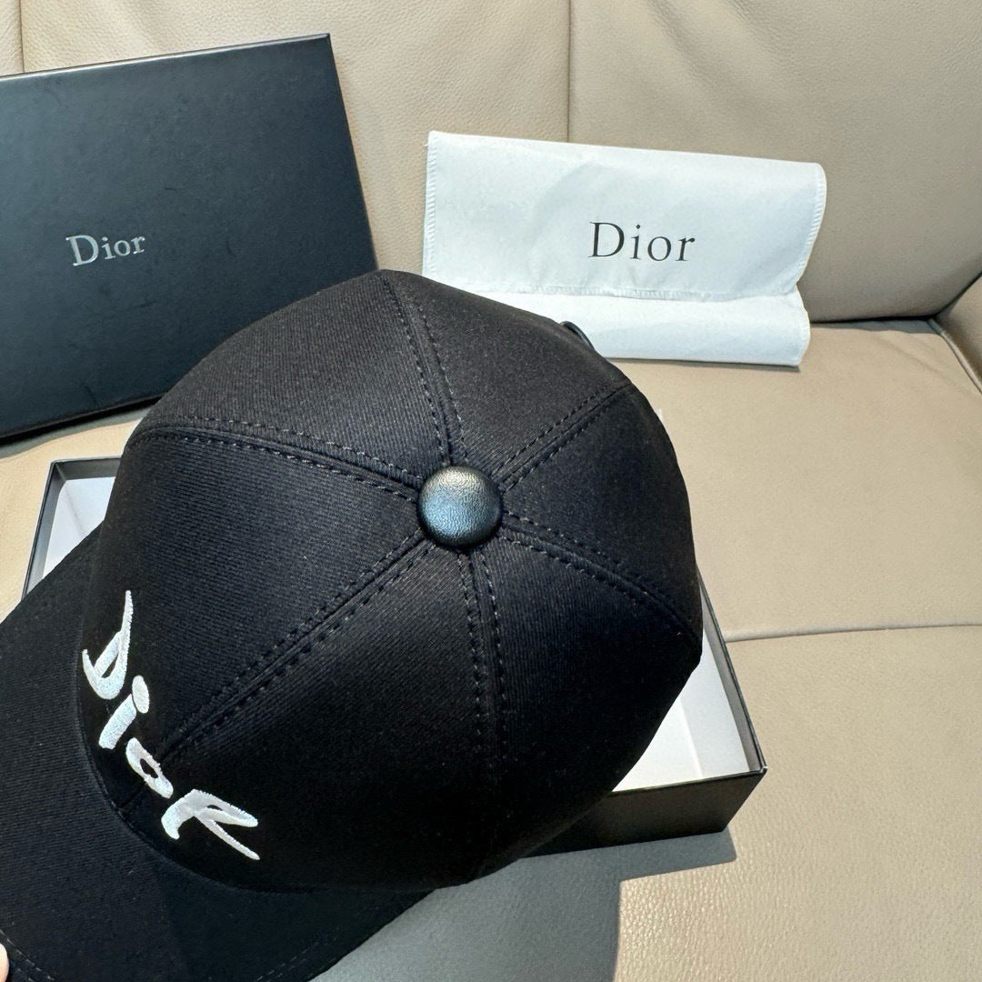 Dior Baseball Cap with Dior Embroidery Black in Cotton 191931