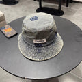 Chanel Washed Grey Denim Vintage Bucket Hat 192316