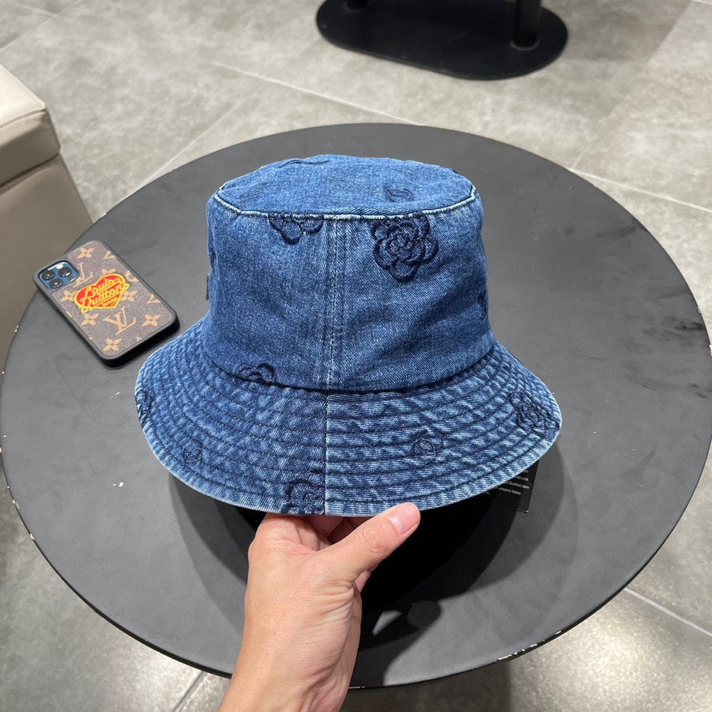Chanel Blue Denim Vintage Bucket Hat 192315