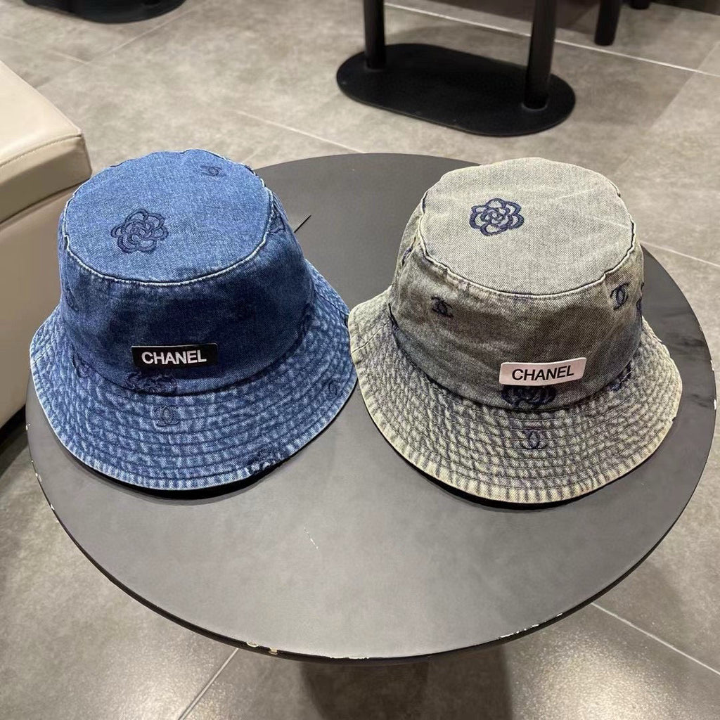 Chanel Blue Denim Vintage Bucket Hat 192315
