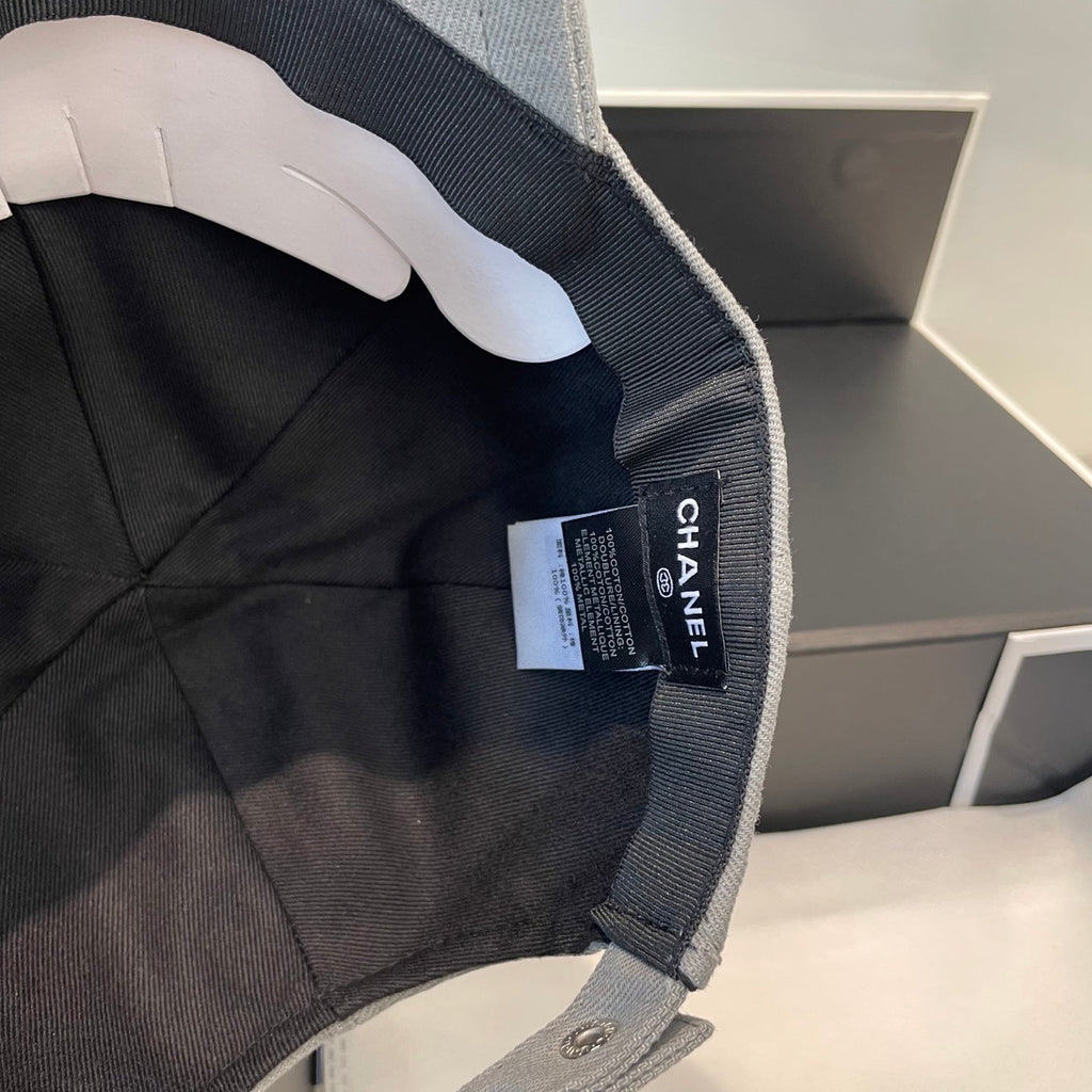 Chanel Washed Denim Baseball Cap Grey in Cotton 192166
