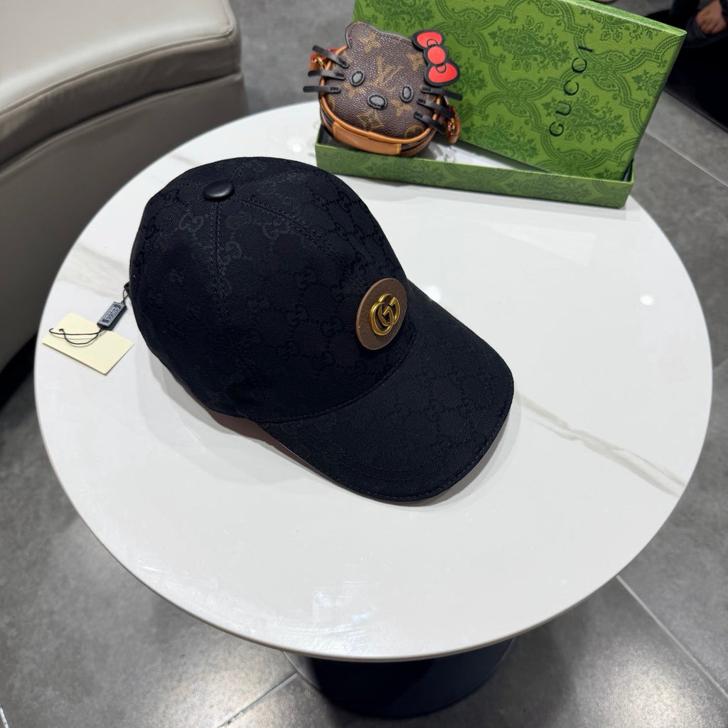 Gucci Baseball Cap Black in Canvas 194027
