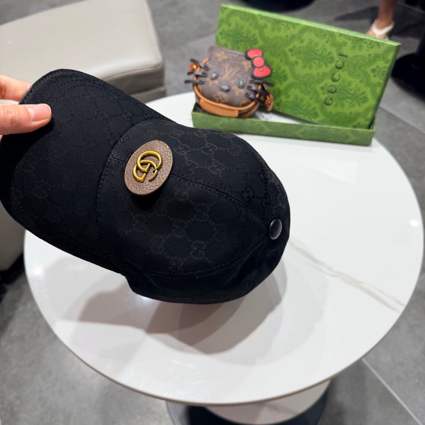 Gucci Baseball Cap Black in Canvas 194027