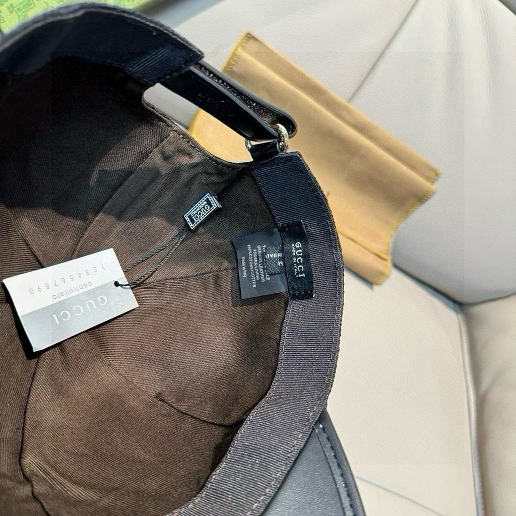 Gucci Classic Baseball Cap Black in Canvas Cowhide 193830