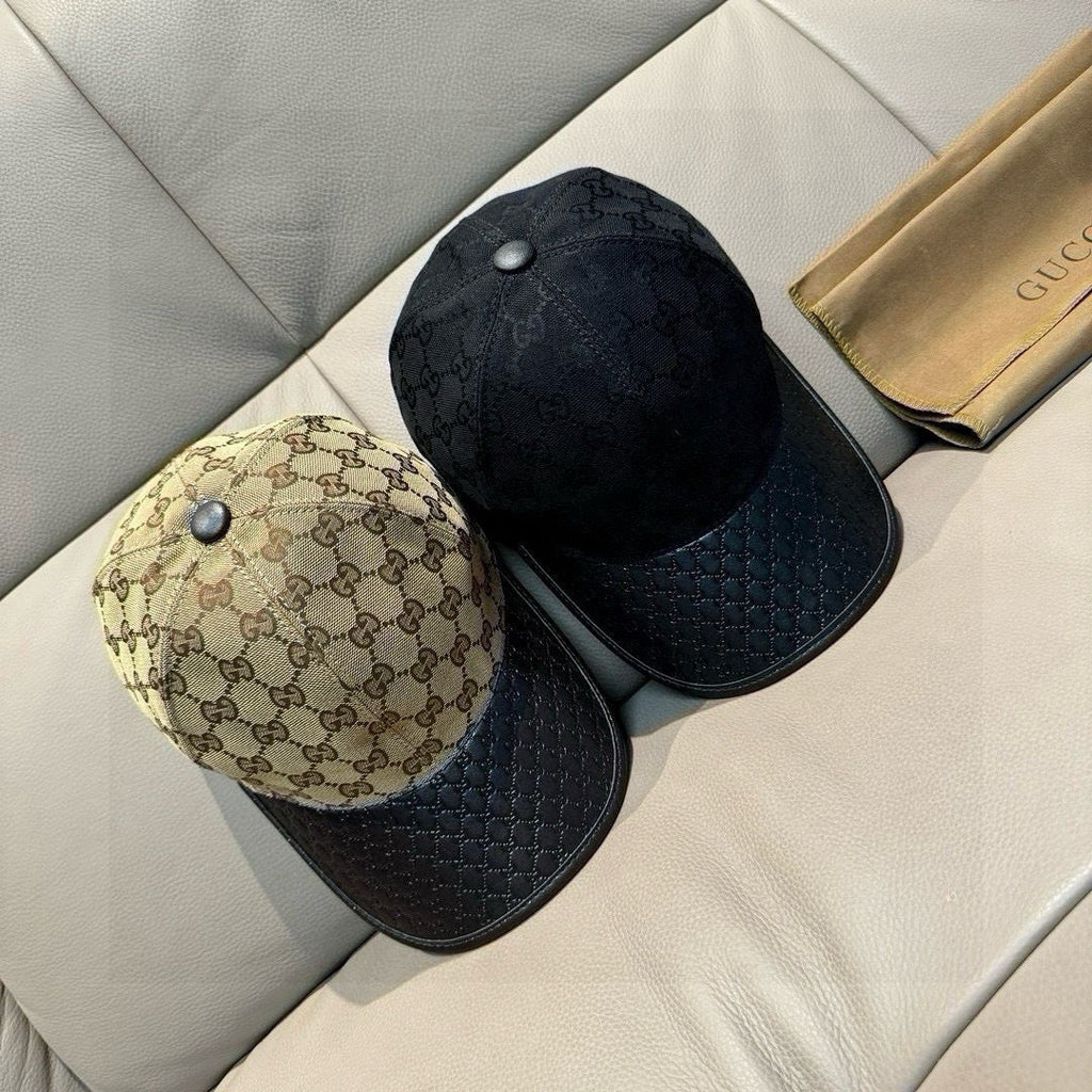 Gucci Classic Baseball Cap Black in Canvas Cowhide 193830