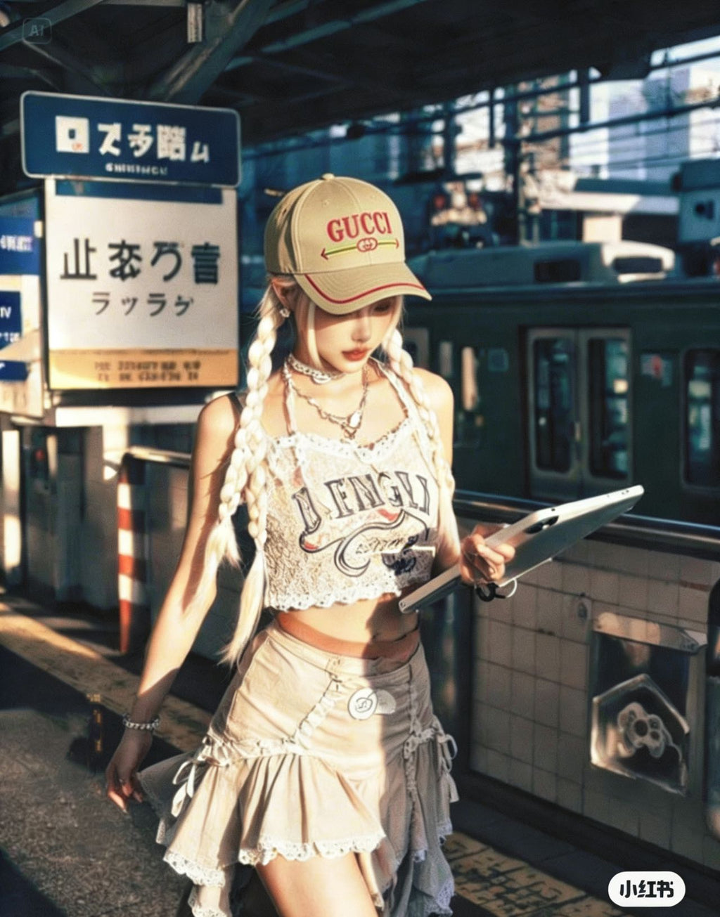 Gucci Baseball Cap Beige in Cloth 194177