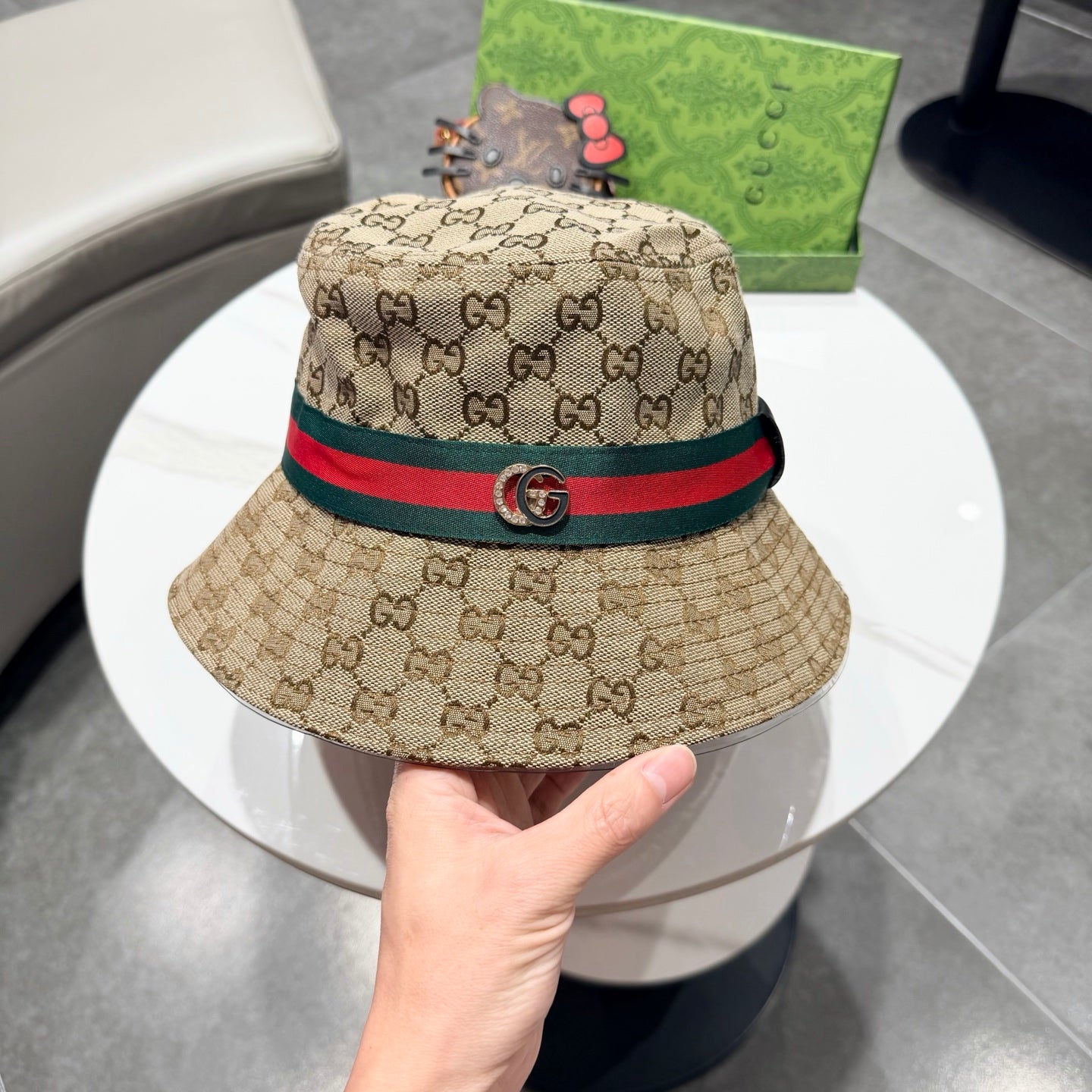 Gucci Bucket Hat Brown in Cloth 194032