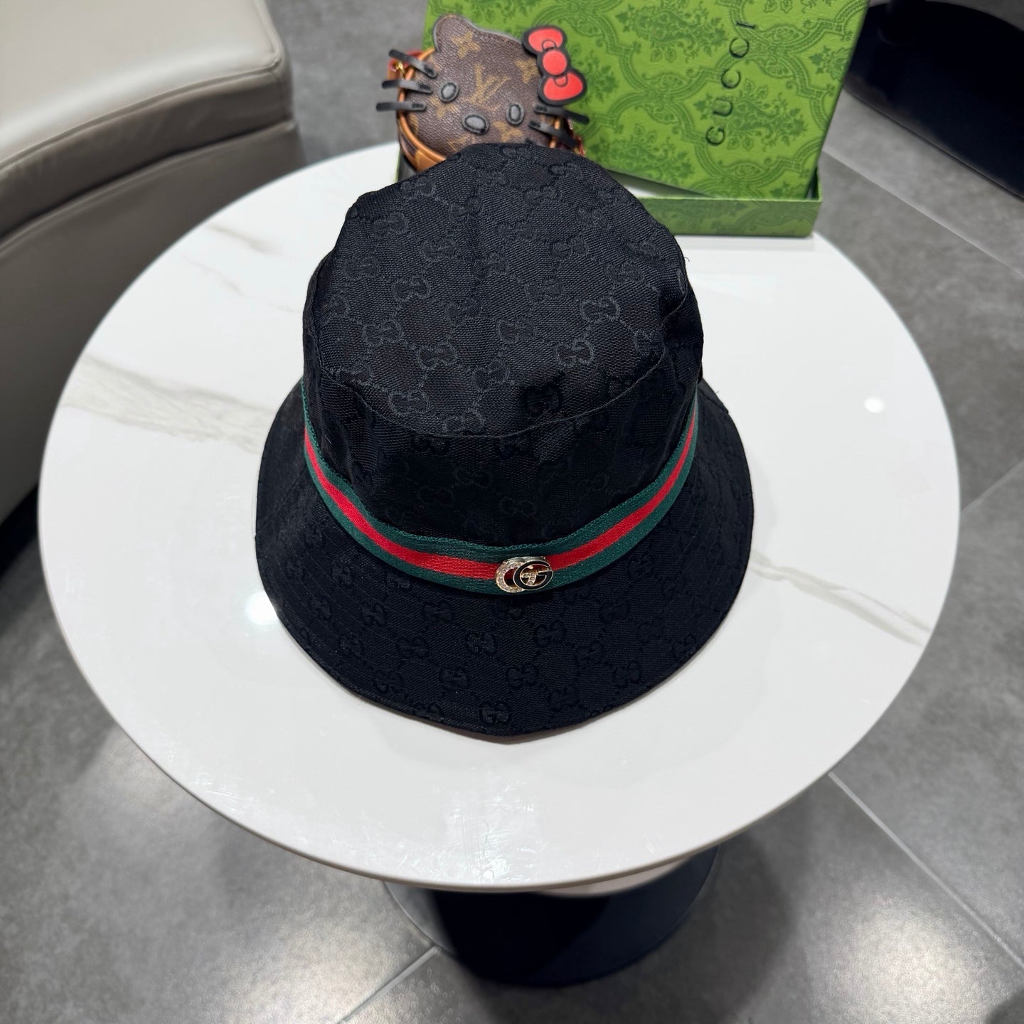Gucci Bucket Hat Black in Cloth 194033