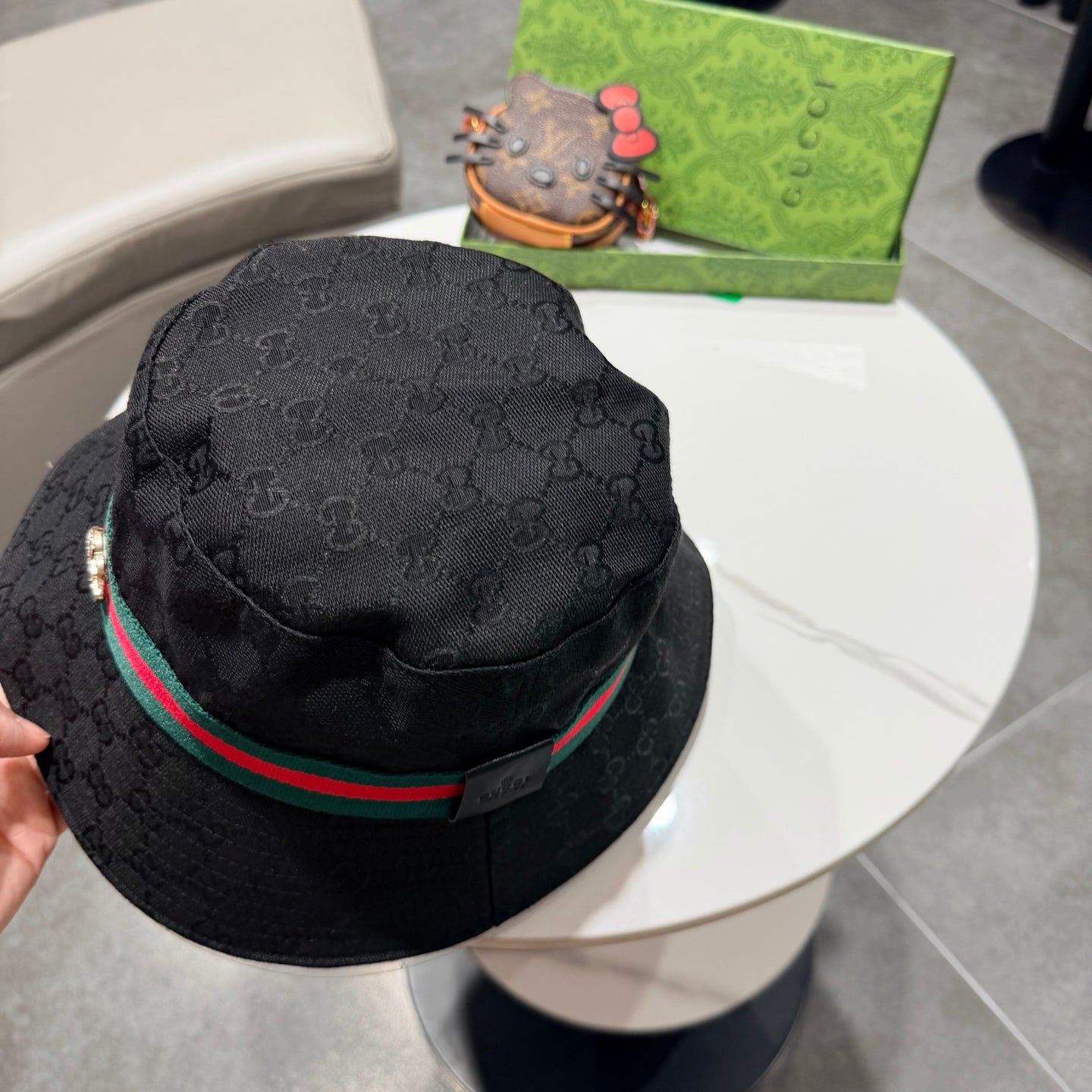 Gucci Bucket Hat Black in Cloth 194033