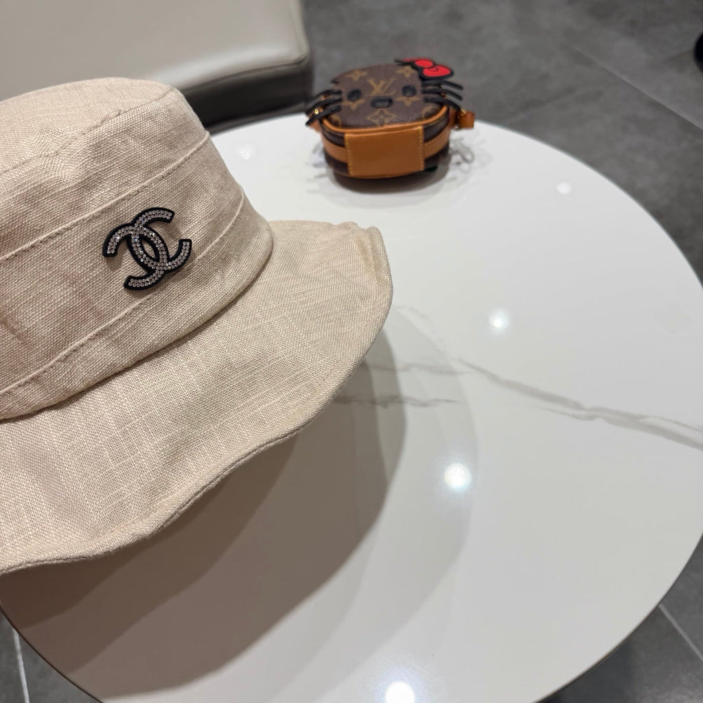 Chanel Style Fisherman Hat Cream in Cloth 192298