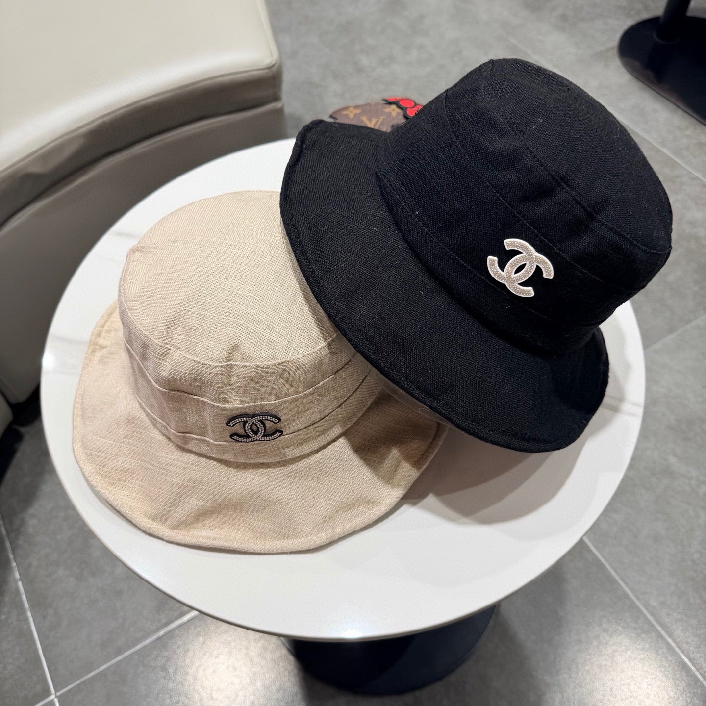 Chanel Style Fisherman Hat Cream in Cloth 192298