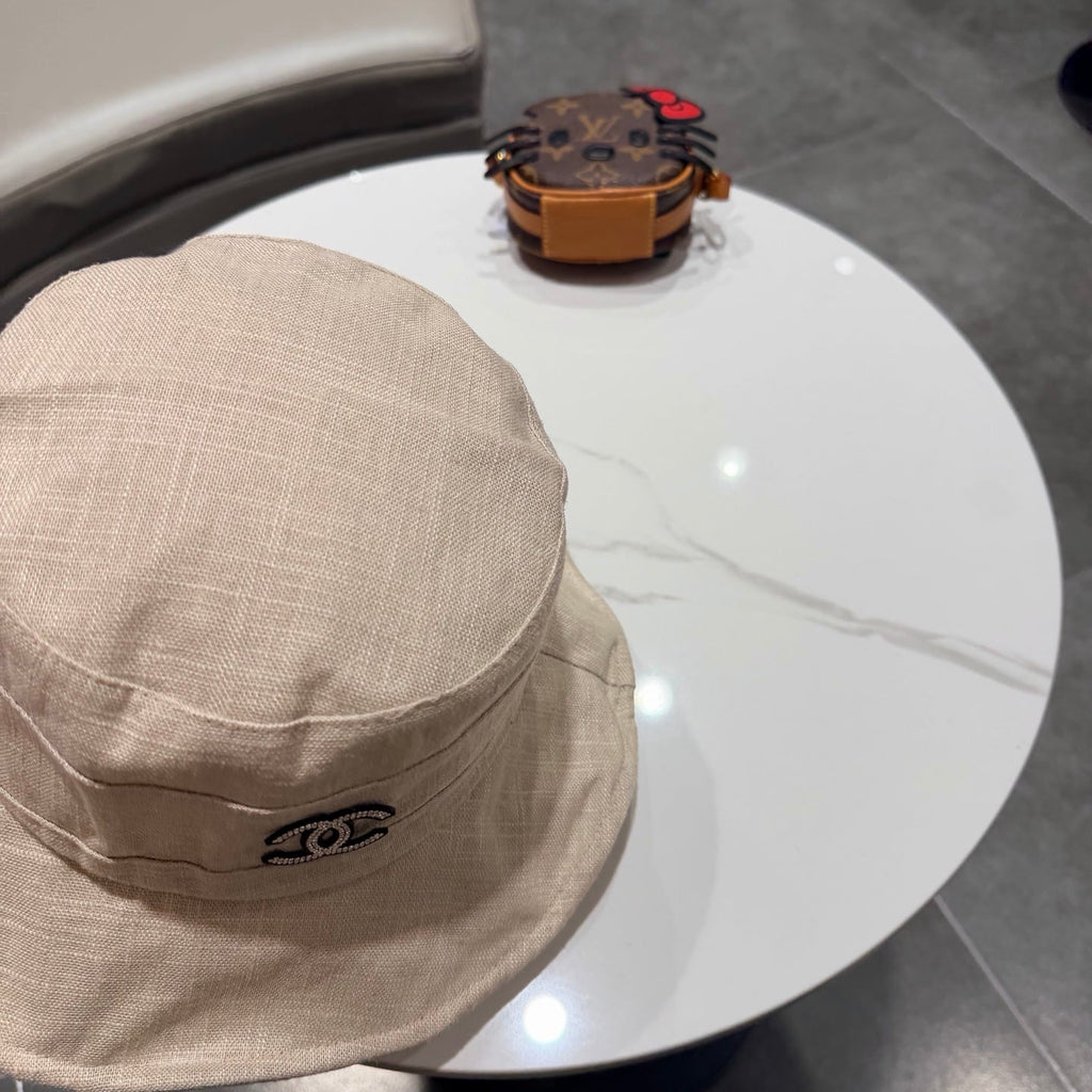 Chanel Style Fisherman Hat Cream in Cloth 192298
