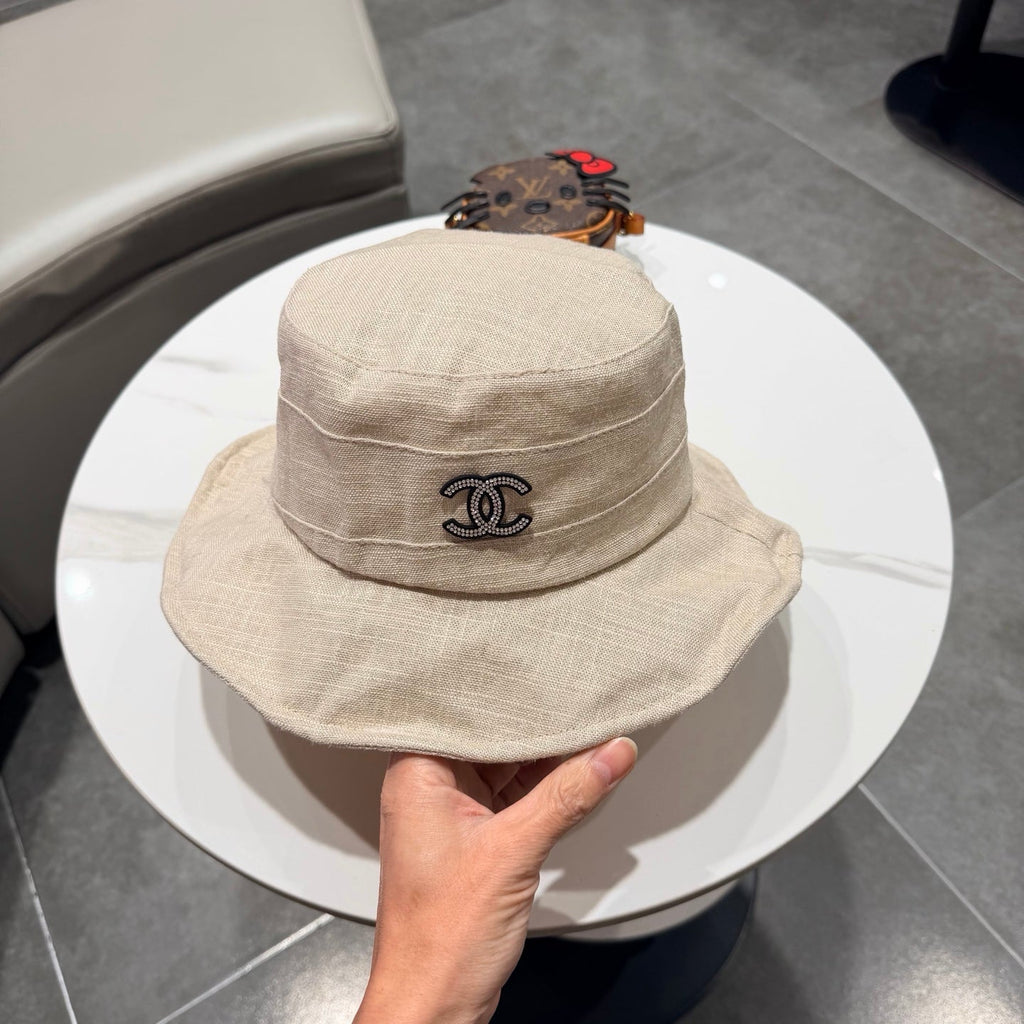 Chanel Style Fisherman Hat Cream in Cloth 192298