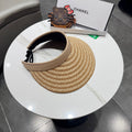 Chanel Open Visor Hat Color Straw in Cloth 192287