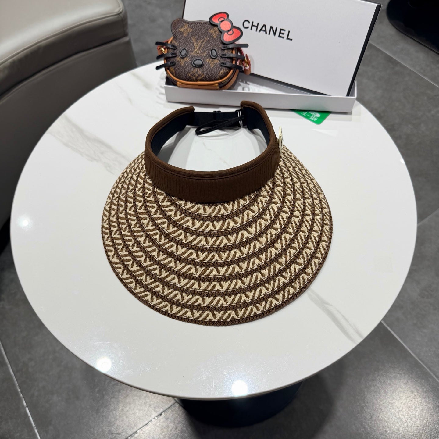 Chanel Open Visor Hat Brown in Cloth 192286