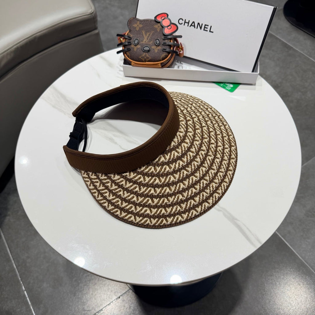 Chanel Open Visor Hat Brown in Cloth 192286