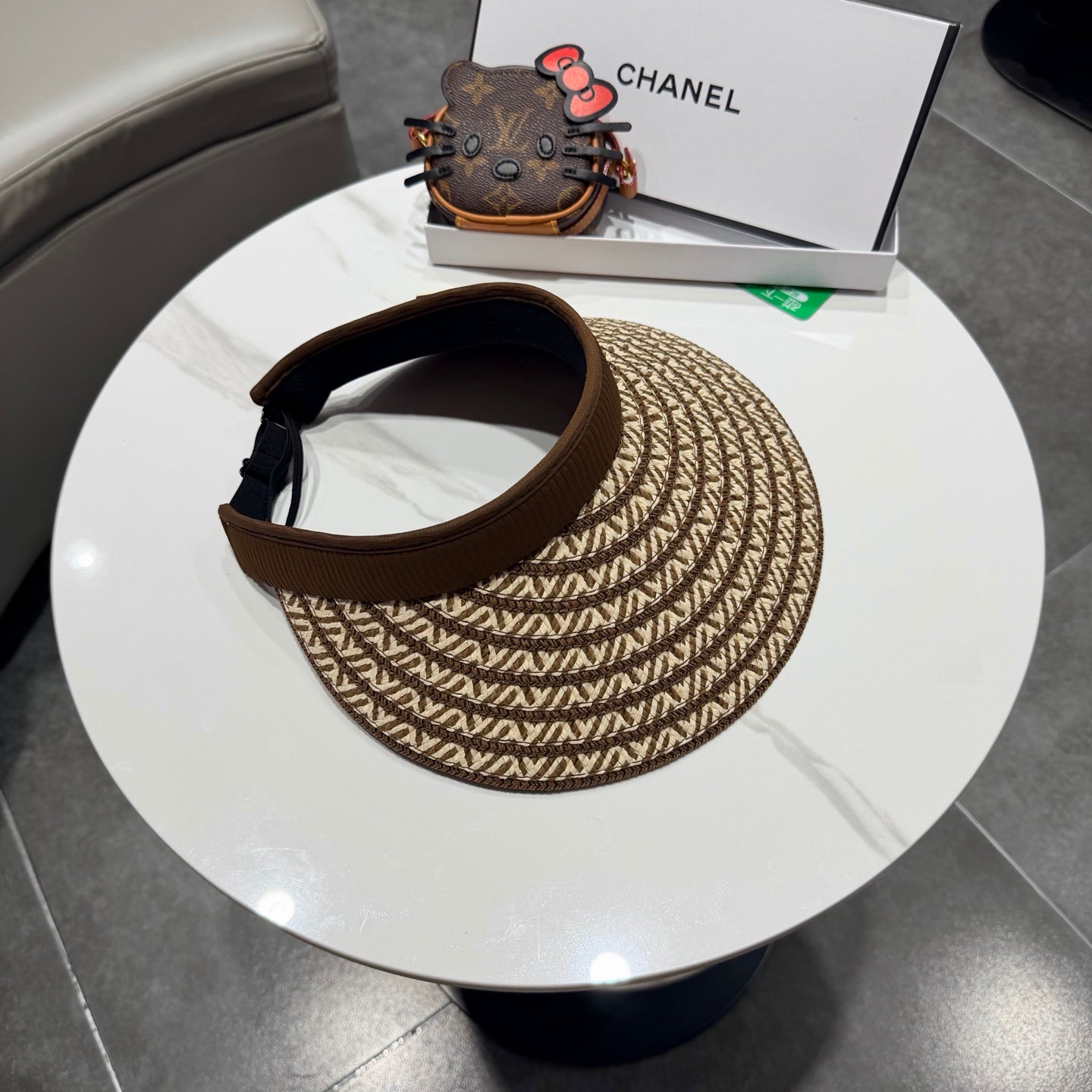 Chanel Open Visor Hat Brown in Cloth 192286