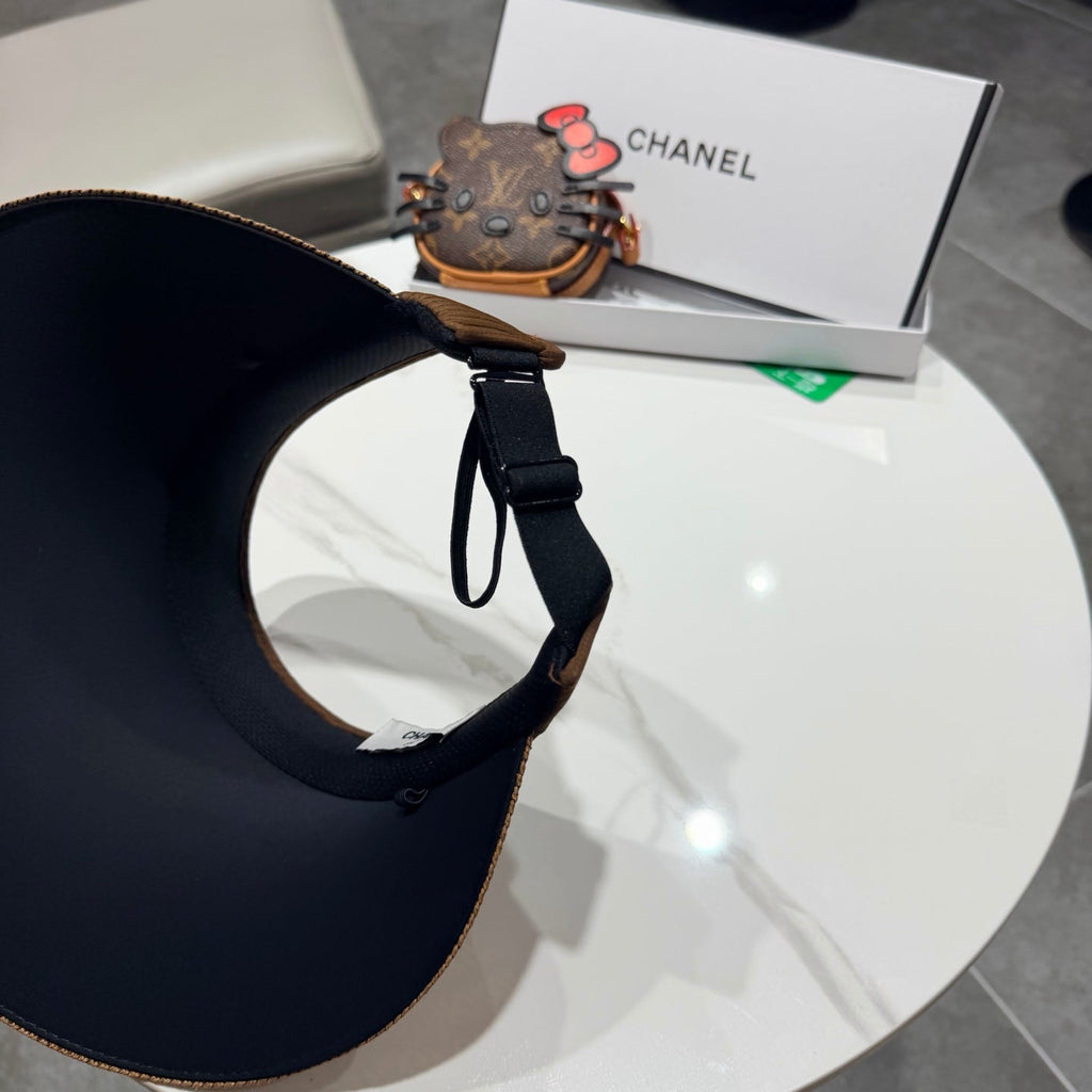 Chanel Open Visor Hat Brown in Cloth 192286