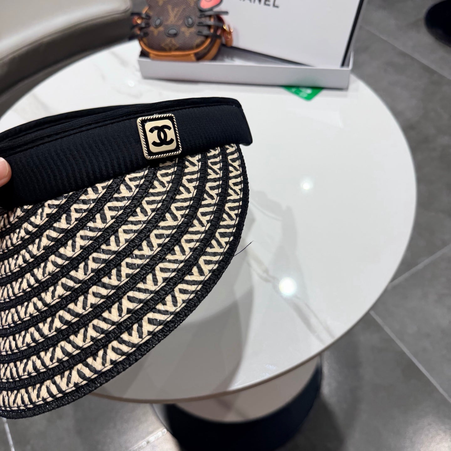 Chanel Open Visor Hat Black in Cloth 192285