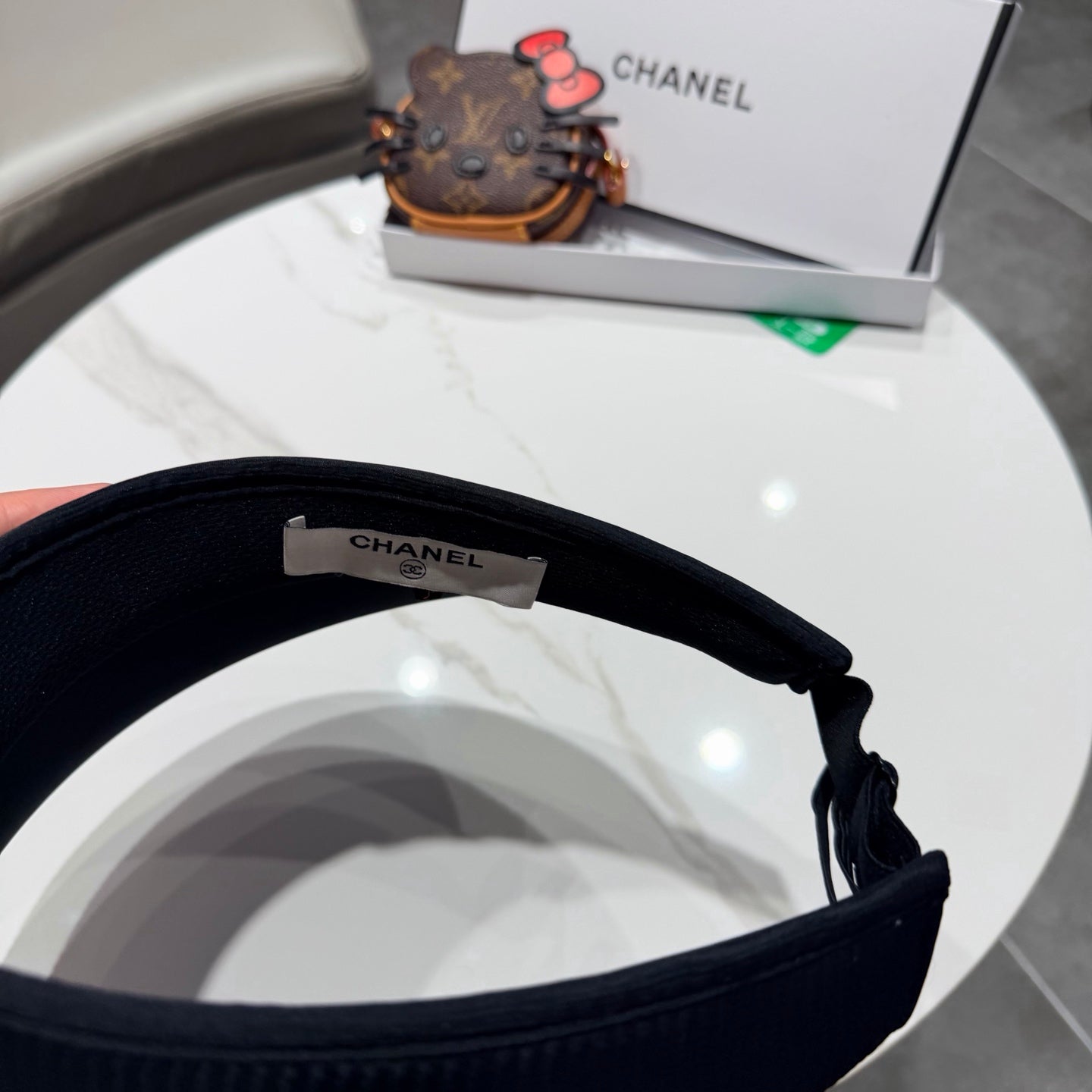 Chanel Open Visor Hat Black in Cloth 192285