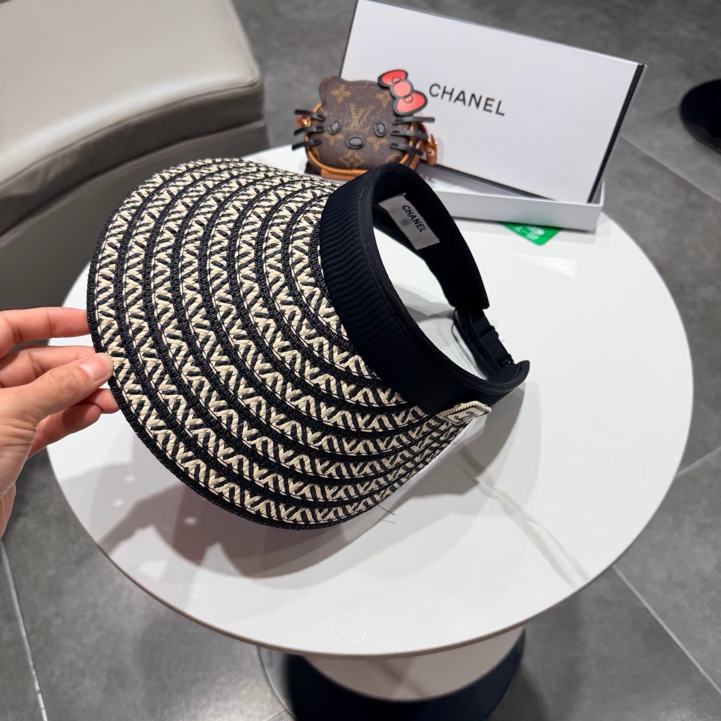 Chanel Open Visor Hat Black in Cloth 192285