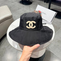 Chanel Wide-brimmed Bucket Hat Black in Cloth 192257
