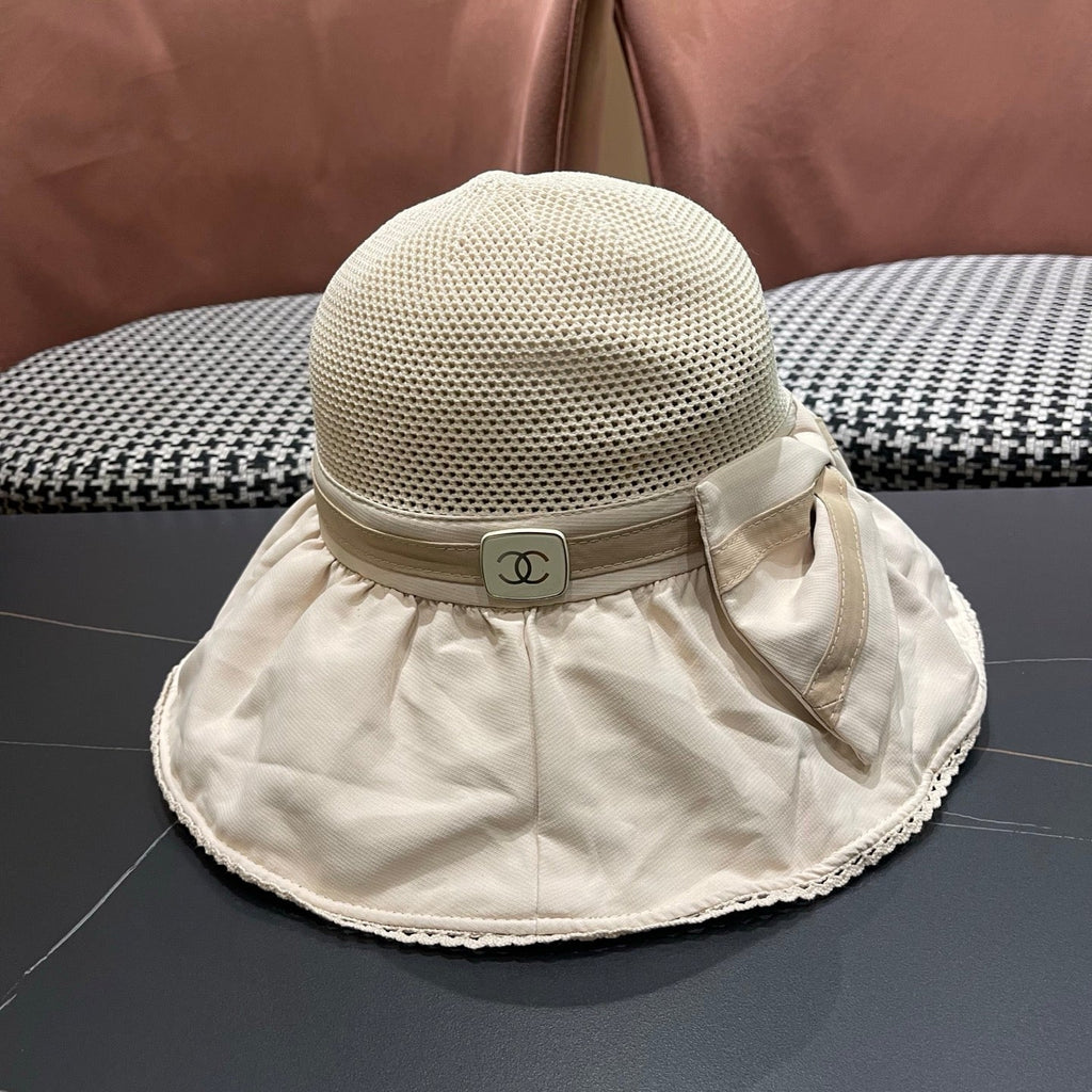Chanel Korean Style Bowknot Hat Beige in Cloth 192189