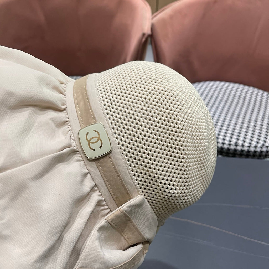 Chanel Korean Style Bowknot Hat Beige in Cloth 192189