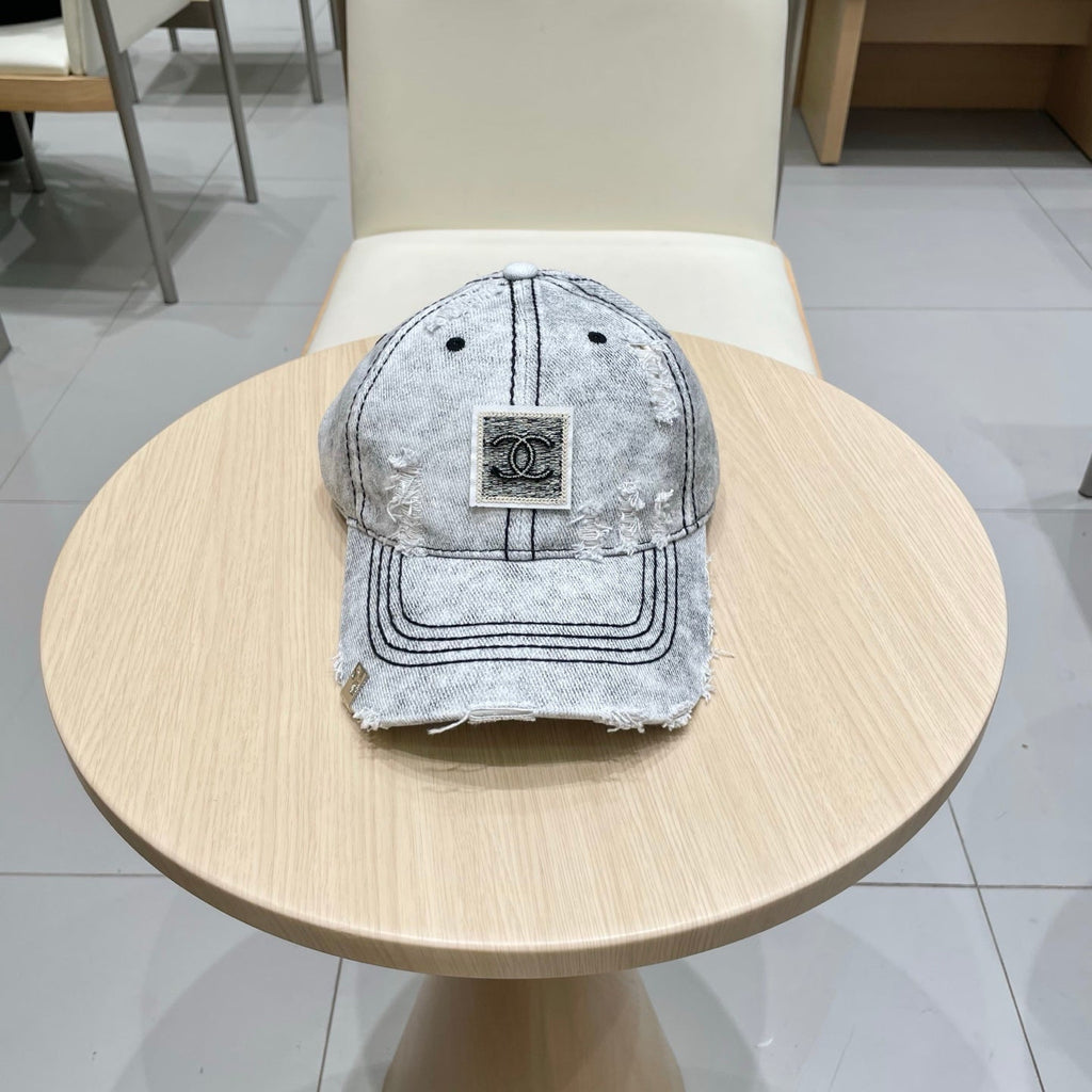 Chanel Baseball Cap Light Gray Denim 192133
