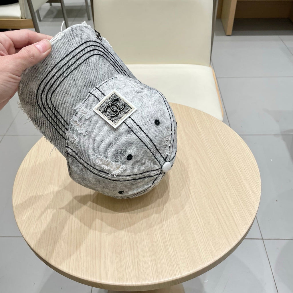 Chanel Baseball Cap Light Gray Denim 192133