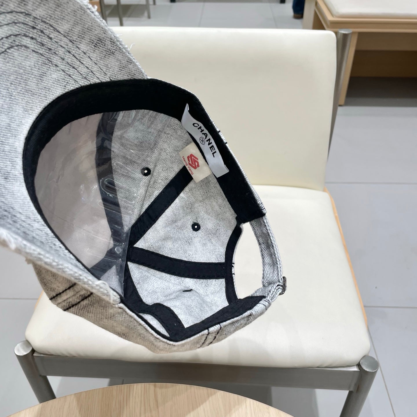 Chanel Baseball Cap Light Gray Denim 192133
