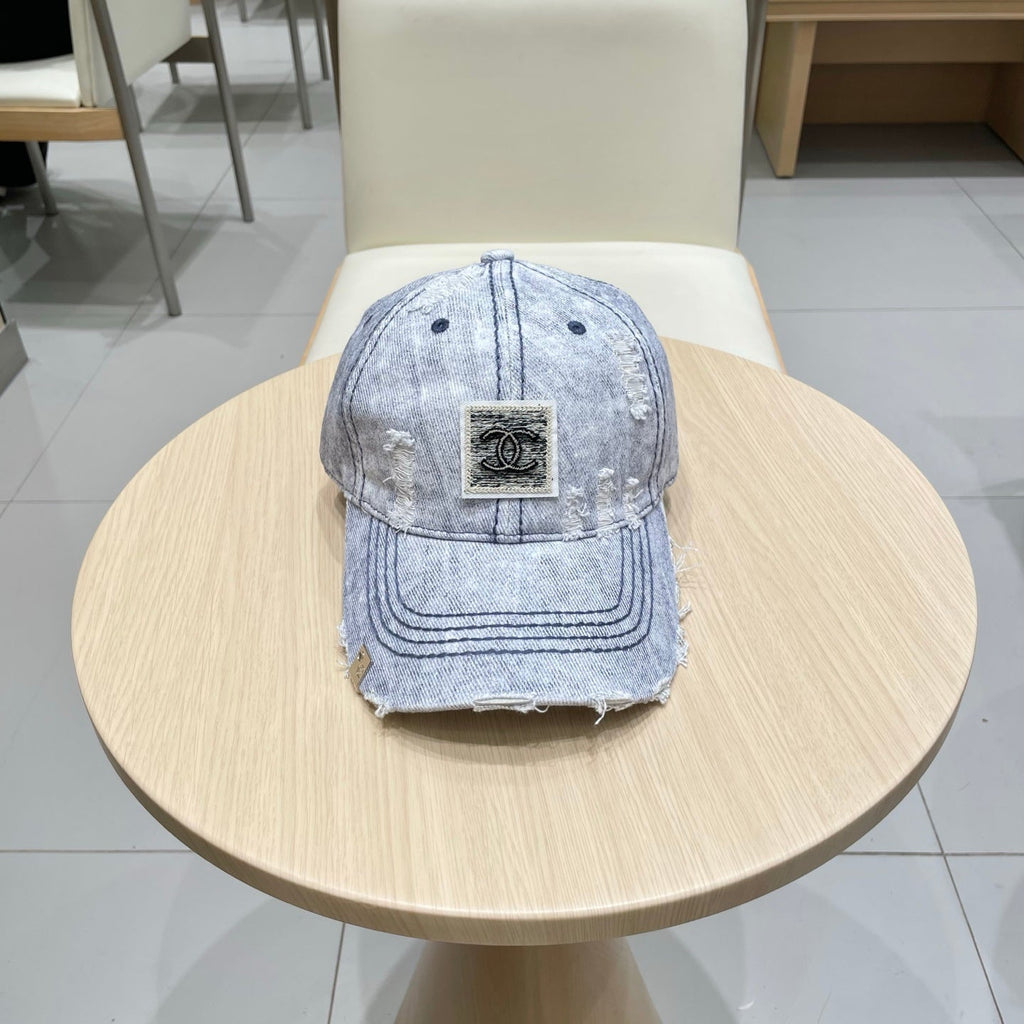 Chanel Baseball Cap Light Blue Denim 192132