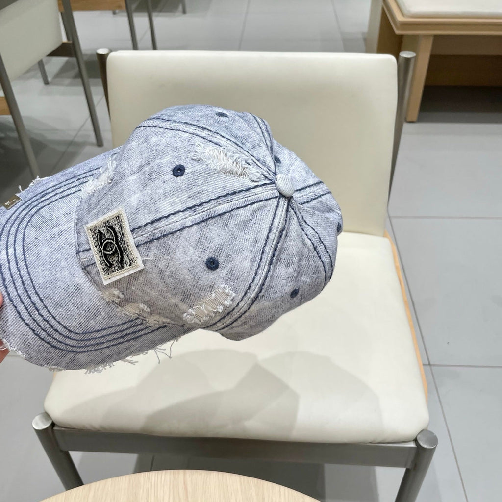 Chanel Baseball Cap Light Blue Denim 192132