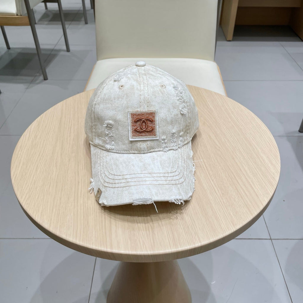 Chanel Baseball Cap Beige Denim 192130