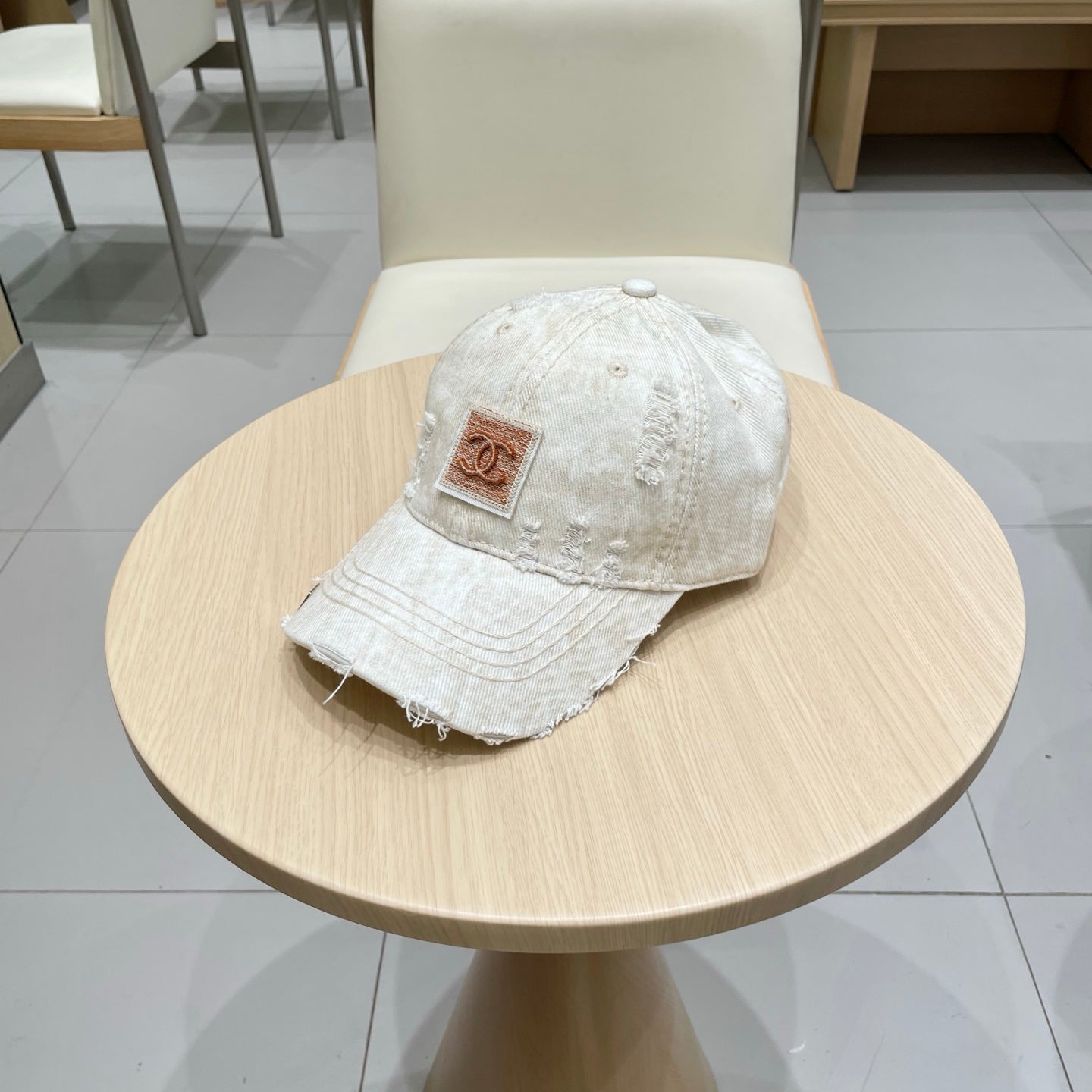 Chanel Baseball Cap Beige Denim 192130